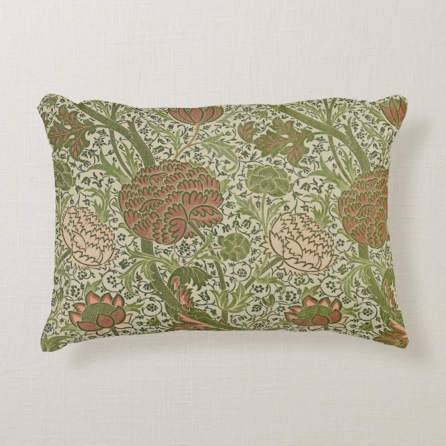 William Morris Cray Sage Bloemen Plantaardige Accent Kussen (Voorkant)