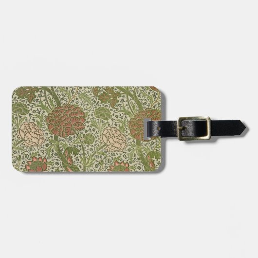 William Morris Cray Sage Bloemen Plantaardige Bagagelabel (Voorkant horizontaal)