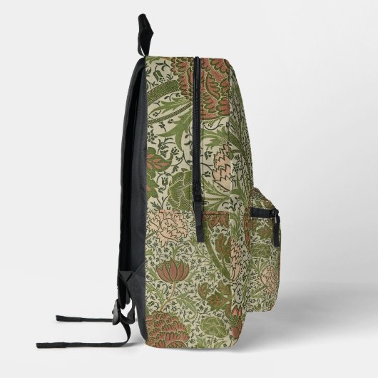 William Morris Cray Sage Bloemen Plantaardige Bedrukte Rugzak (Links)