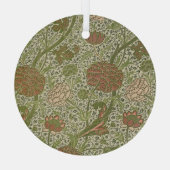 William Morris Cray Sage Bloemen Plantaardige Glas Ornament (Achterkant)