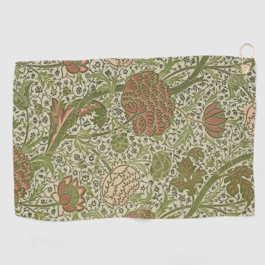 William Morris Cray Sage Bloemen Plantaardige Golfhanddoek (Horizontaal)