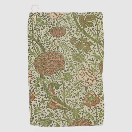 William Morris Cray Sage Bloemen Plantaardige Golfhanddoek (Voorkant)