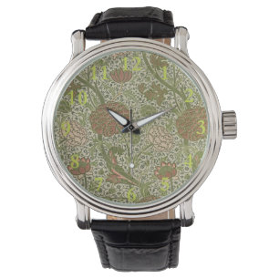 William Morris Cray Sage Bloemen Plantaardige Horloge