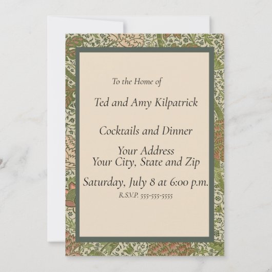 William Morris Cray Sage Bloemen Plantaardige Kaart (Achterkant)