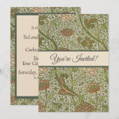 William Morris Cray Sage Bloemen Plantaardige Kaart (Voorkant / Achterkant)