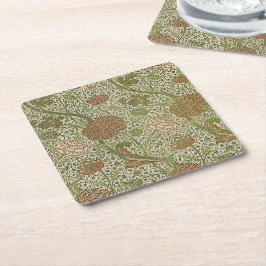 William Morris Cray Sage Bloemen Plantaardige Kartonnen Onderzetters (Schuin)