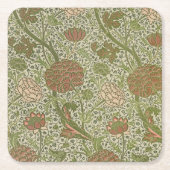 William Morris Cray Sage Bloemen Plantaardige Kartonnen Onderzetters (Voorkant)