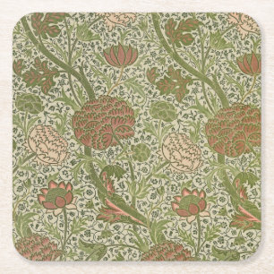 William Morris Cray Sage Bloemen Plantaardige Kartonnen Onderzetters