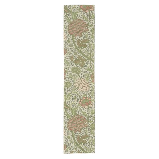 William Morris Cray Sage Bloemen Plantaardige Korte Tafelloper (Voorkant)