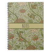 William Morris Cray Sage Bloemen Plantaardige Notitieboek (Voorkant)