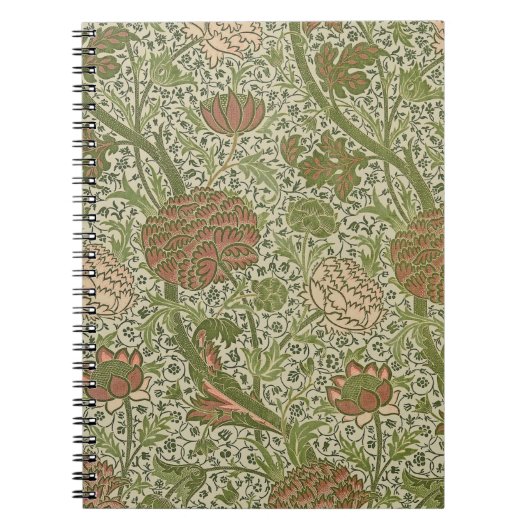 William Morris Cray Sage Bloemen Plantaardige Notitieboek (Voorkant)