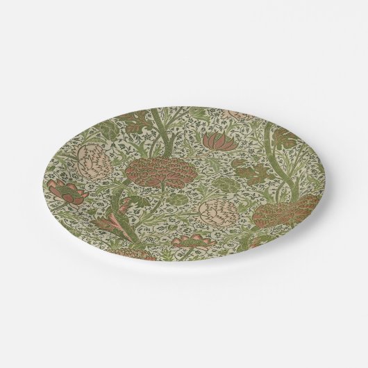 William Morris Cray Sage Bloemen Plantaardige Papieren Bordje (Gekanteld)