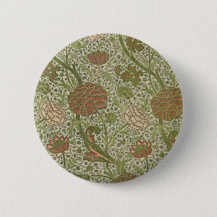 William Morris Cray Sage Bloemen Plantaardige Ronde Button 5,7 Cm