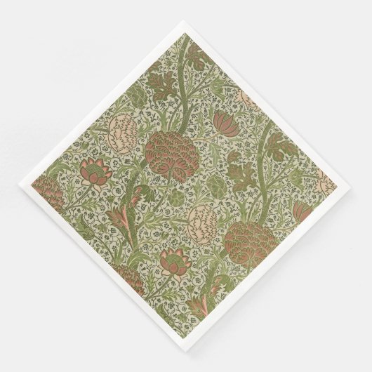 William Morris Cray Sage Bloemen Plantaardige Servet (Hoek)
