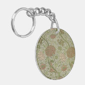 William Morris Cray Sage Bloemen Plantaardige Sleutelhanger (Voorkant Links)