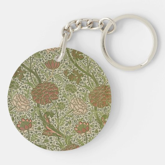 William Morris Cray Sage Bloemen Plantaardige Sleutelhanger (Achterkant)