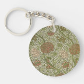 William Morris Cray Sage Bloemen Plantaardige Sleutelhanger (Voorkant)