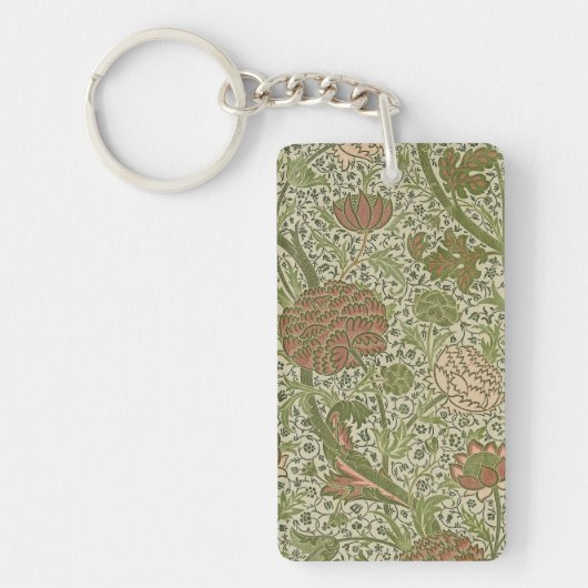 William Morris Cray Sage Bloemen Plantaardige Sleutelhanger (Voorkant)