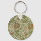 William Morris Cray Sage Bloemen Plantaardige Sleutelhanger (Voorkant)