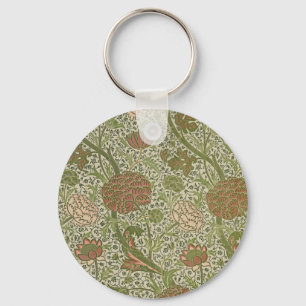 William Morris Cray Sage Bloemen Plantaardige Sleutelhanger