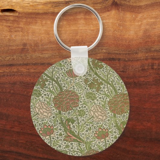 William Morris Cray Sage Bloemen Plantaardige Sleutelhanger (Achterkant)