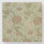 William Morris Cray Sage Bloemen Plantaardige Stenen Onderzetter (Voorkant)