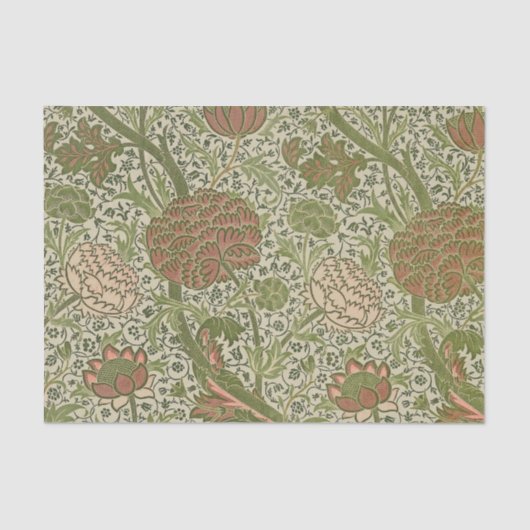 William Morris Cray Sage Bloemen Plantaardige Tissuepapier (Voorkant)