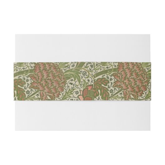 William Morris Cray Sage Bloemen Plantaardige Uitnodigingen Wikkel (Achterkant Voorbeeld)