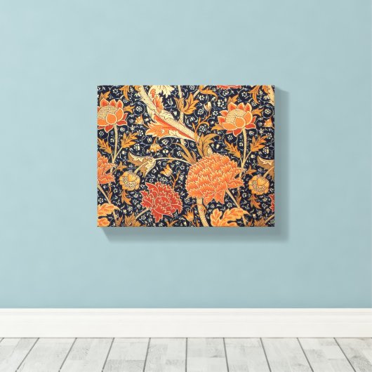 William Morris Cray Wallpaper Patroon Canvas Afdruk (Insitu (Houten vloer))