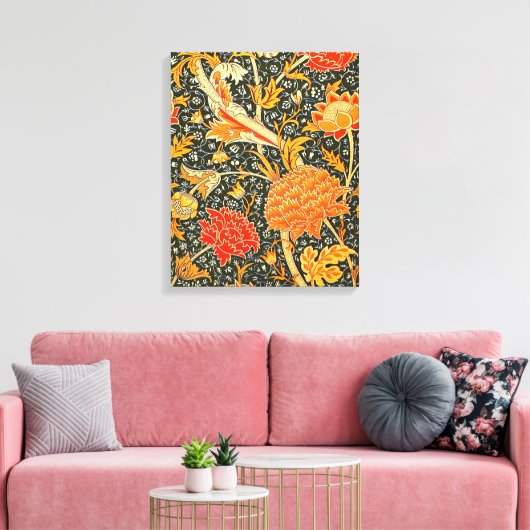 William Morris Cray Wallpaper Patroon Canvas Afdruk (Insitu (Woonkamer))