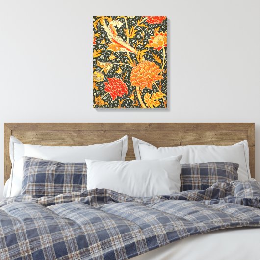 William Morris Cray Wallpaper Patroon Canvas Afdruk (Insitu (Slaapkamer))