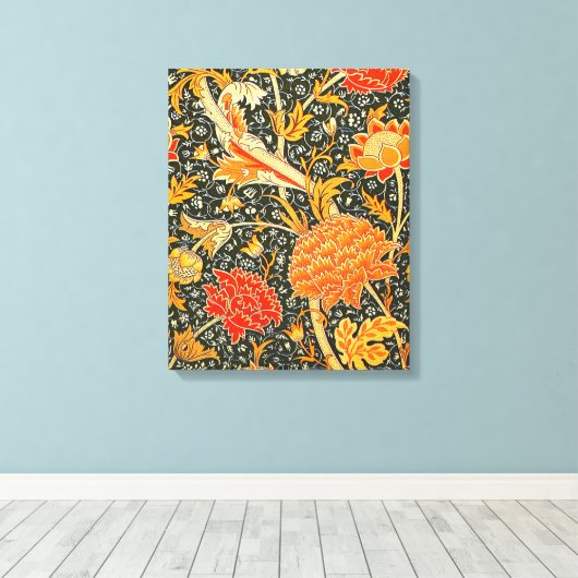 William Morris Cray Wallpaper Patroon Canvas Afdruk (Insitu (Houten vloer))
