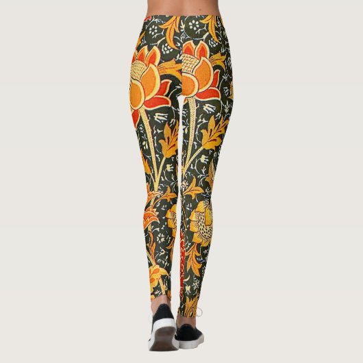 William Morris Cray Wallpaper Patroon Leggings (Achterkant)
