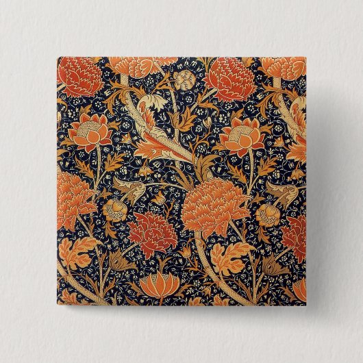 William Morris Cray Wallpaper Patroon Vierkante Button 5,1 Cm (Voorkant)