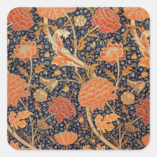 William Morris Cray Wallpaper Patroon Vierkante Sticker (Voorkant)
