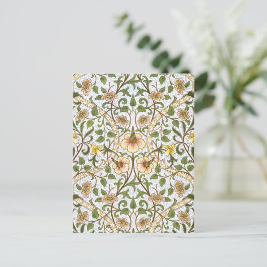 William Morris Daffodil Chintz Pattern Briefkaart (Staand voorkant)