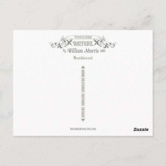 William Morris Daffodil Chintz Pattern Briefkaart (Achterkant)