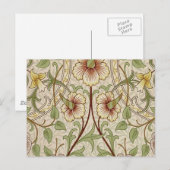 William Morris Daffodil Classic Bloem Behang Briefkaart (Voorkant / Achterkant)