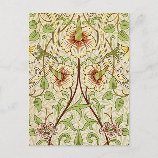 William Morris Daffodil Classic Bloem Behang Briefkaart (Voorkant)