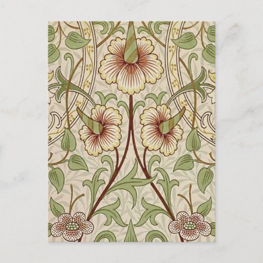 William Morris Daffodil Classic Bloem Behang Briefkaart (Voorkant)