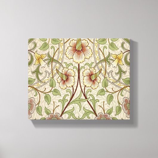 William Morris Daffodil Classic Bloem Behang Canvas Afdruk (Voorkant)