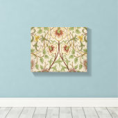 William Morris Daffodil Classic Bloem Behang Canvas Afdruk (Insitu (Houten vloer))