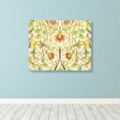William Morris Daffodil Classic Bloem Behang Canvas Afdruk (Insitu (Houten vloer))