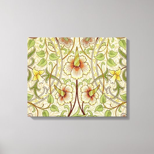 William Morris Daffodil Classic Bloem Behang Canvas Afdruk (Voorkant)