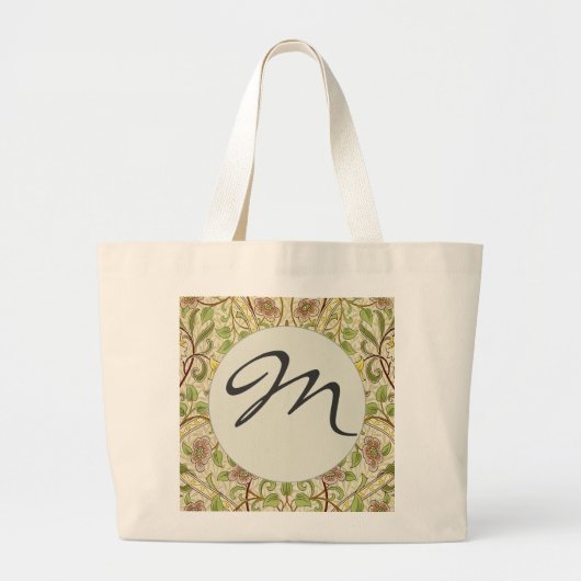 William Morris Daffodil Classic Bloem Behang Grote Tote Bag (Voorkant)