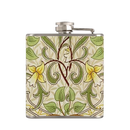 William Morris Daffodil Classic Bloem Behang Heupfles (Achterkant)