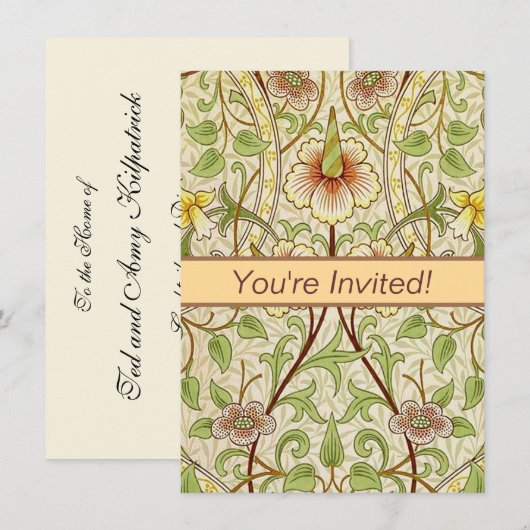 William Morris Daffodil Classic Bloem Behang Kaart (Voorkant / Achterkant)