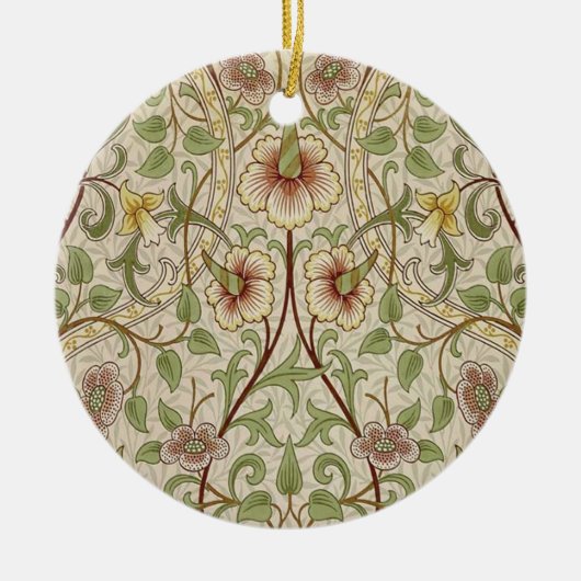 William Morris Daffodil Classic Bloem Behang Keramisch Ornament (Voorkant)