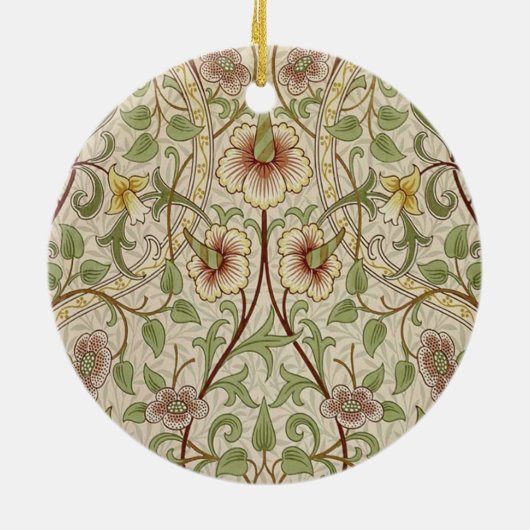William Morris Daffodil Classic Bloem Behang Keramisch Ornament (Achterkant)
