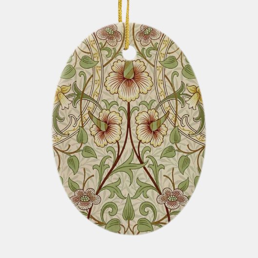 William Morris Daffodil Classic Bloem Behang Keramisch Ornament (Achterkant)